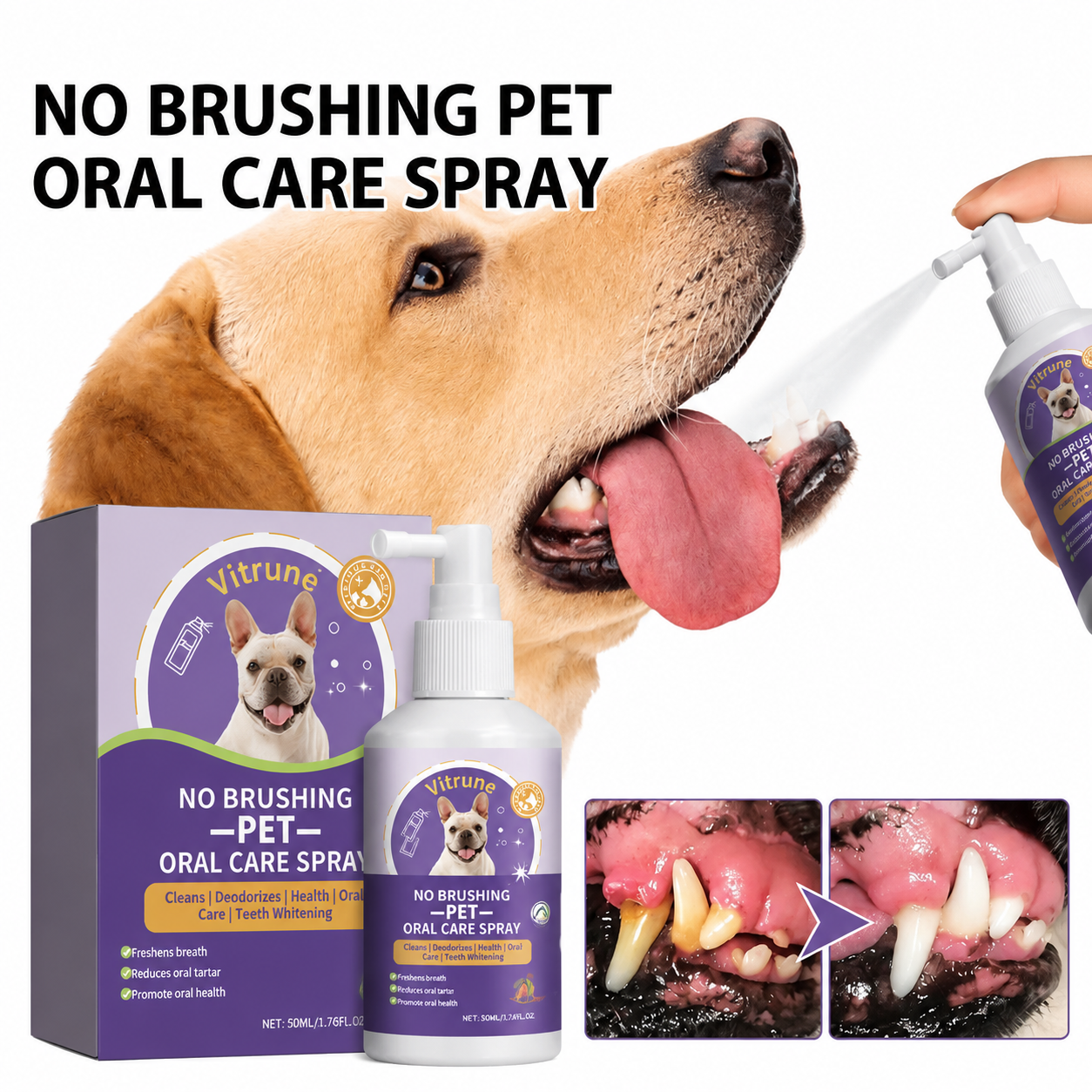 Vitrune™ 🍃No-Brushing Oral Care Spray for Dogs & Cats